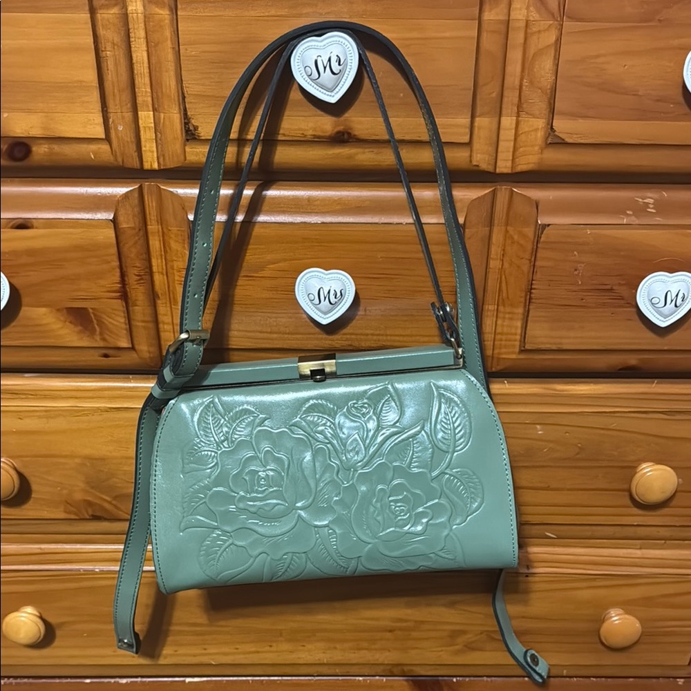 Patricia Nash Green Embossed Shoulder Bag